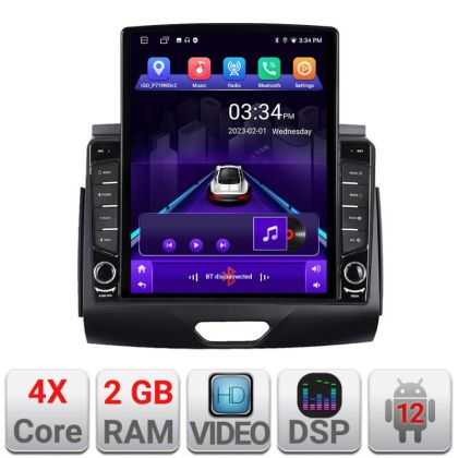 Navigatie Ford Ranger 2015- cu cd Android radio gps internet quad core 2+32 ecran vertical 9.7" Kit-574-2020+EDT-E708