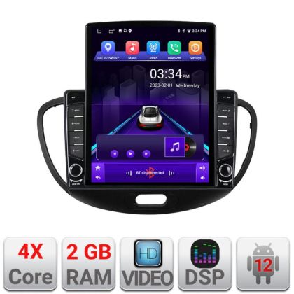 Navigatie HHyundai I10 2007-2013 Android radio gps internet quad core 2+32 ecran vertical 9.7" KIT-i10-2007+EDT-E708