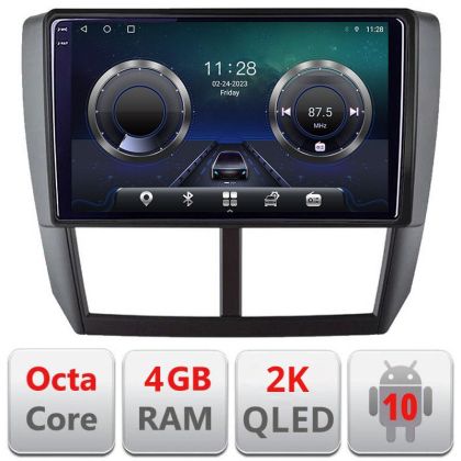 Navigatie Subaru Forester 2007-2013 C-SU01 Android Octa Core Ecran 2K QLED GPS 4G 4+32GB 360 KIT-SU01+EDT-E409-2K