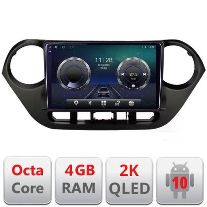 Navigatie HHyundai I10 2013-2019 C-HY38 Android Octa Core Ecran 2K QLED GPS 4G 4+32GB 360 KIT-HY38+EDT-E409-2K