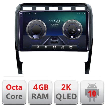 Navigatie Porsche Cayenne 2002-2011 C-443 Android Octa Core Ecran 2K QLED GPS 4G 4+32GB 360 KIT-443+EDT-E409-2K