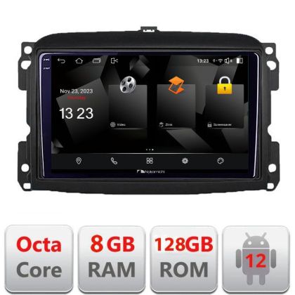 Navigatie Fiat 500 2015-2021 5960Pro-500new Android Octa Core Qualcomm 2K Qled 8+128 DTS DSP 360 4G Optical