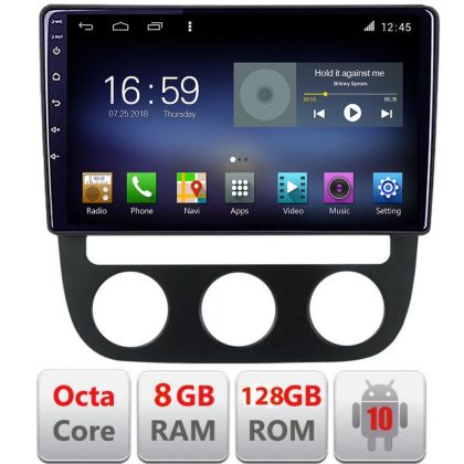 Navigatie VW Golf 5 2004-2010 clima automatica Android radio gps internet Octa Core 8+128 LTE KIT-golf5-automatic+EDT-E609