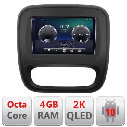 Navigatie Renault Trafic 2014-2017 C-rt09 Android Octa Core Ecran 2K QLED GPS 4G 4+32GB 360 kit-rt09+EDT-E409-2K