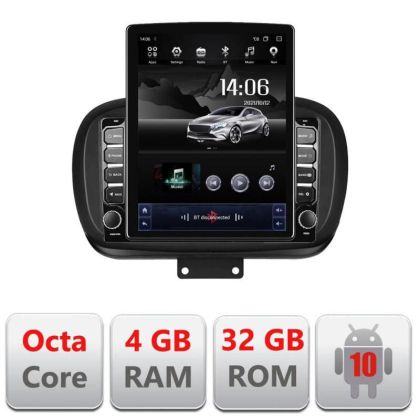 Navigatie Fiat 500 2014- G-539 ecran tip TESLA 9.7" cu Android Radio Bluetooth Internet GPS WIFI 4+32GB DSP 4G Octa Co