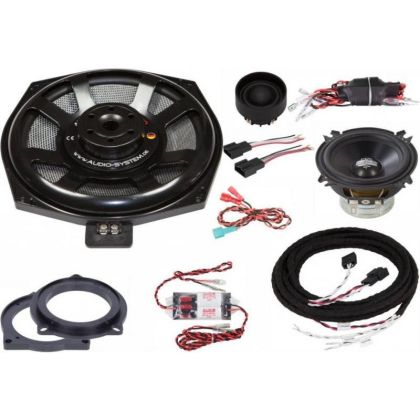 KIT audio dedicat BMW E,F,G Series, fata 100W + difuzoare bass 175W  Audio System German Sound