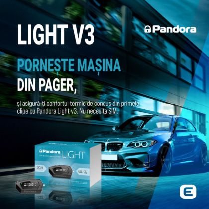 Kit pornire motorJaguar E-Pace 2017-, pager cu raza extinsa 868Mhz, 2 x CAN (montaj inclus) - Pandora LIGHT V3