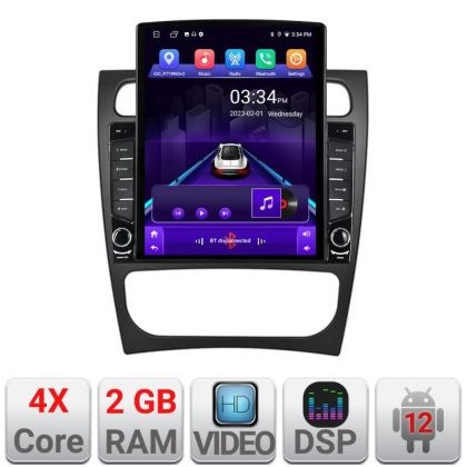 Navigatie Mercedes CLK facelift Android radio gps internet quad core 2+32 ecran vertical 9.7" Kit-facelift+EDT-E708