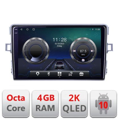 Navigatie Toyota Verso 2010-2016 C-133 Android Octa Core Ecran 2K QLED GPS 4G 4+32GB 360 KIT-133+EDT-E409-2K