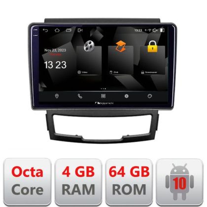 Navigatie Ssangyong Korando 2011-2013 5510-159 Android Octa Core 720p 4+64 DSP 360 camera carplay android auto