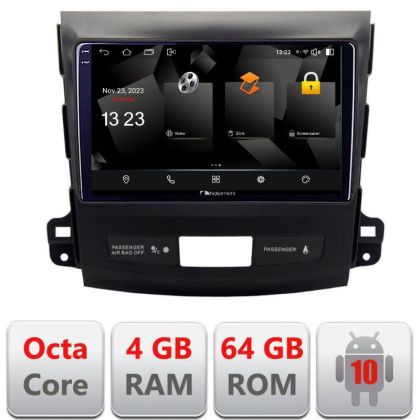 Navigatie Mitsubishi Outlander 2010 5510-056 Android Octa Core 720p 4+64 DSP 360 camera carplay android auto