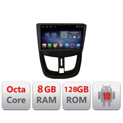 Navigatie Peugeot 207 F-pe01 Octa Core cu Android Radio Bluetooth Internet GPS WIFI DSP 8+128GB 4G