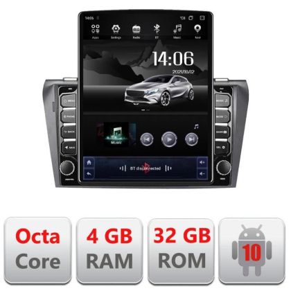 Navigatie Mazda 3 2004-2009 G-161 ecran tip TESLA 9.7" cu Android Radio Bluetooth Internet GPS WIFI 4+32GB DSP 4G Octa