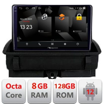 Navigatie Audi Q3 2011-2018 Android Octa Core Qualcomm 2K Qled 8+128 DTS DSP 360 4G Optical