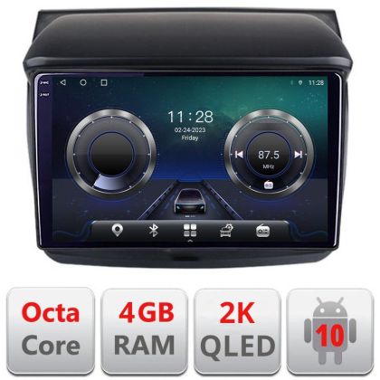 Navigatie Mitsubishi L200 2006-2014 C-094 Android Octa Core Ecran 2K QLED GPS 4G 4+32GB 360 KIT-094+EDT-E409-2K