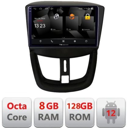 Navigatie Peugeot 207 5960Pro-PE01 Android Octa Core Qualcomm 2K Qled 8+128 DTS DSP 360 4G Optical