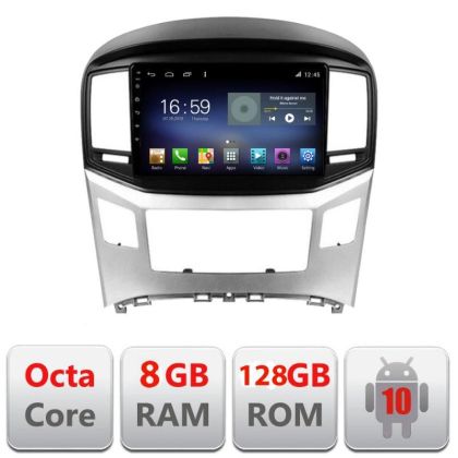 Navigatie HHyundai H1 Starex 2016- F-h1 Octa Core cu Android Radio Bluetooth Internet GPS WIFI DSP 8+128GB 4G