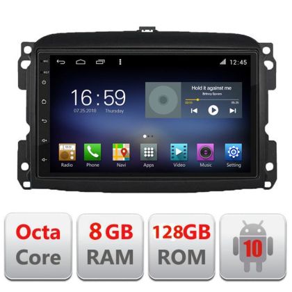 Navigatie Fiat 500 2015-2021 Android radio gps internet Octa Core 8+128 LTE Kit-500new+EDT-E610