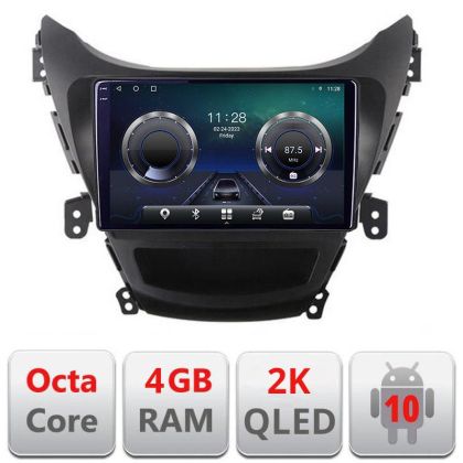 Navigatie HHyundai Elantra 2011-2013 C-092 Android Octa Core Ecran 2K QLED GPS 4G 4+32GB 360 KIT-092+EDT-E409-2K