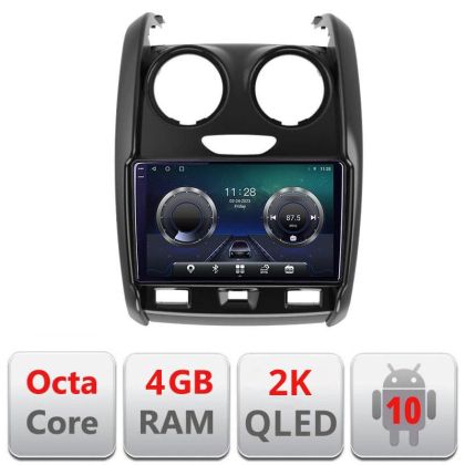 Navigatie Dacia Duster 2012-2019 C-157 Android Octa Core Ecran 2K QLED GPS 4G 4+32GB 360 KIT-157+EDT-E409-2K