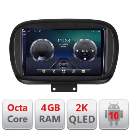 Navigatie Fiat 500 2014- C-539 Android Octa Core Ecran 2K QLED GPS 4G 4+32GB 360 KIT-539+EDT-E409-2K