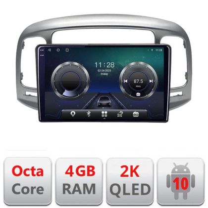 Navigatie HHyundai Accent 2006-2012 C-Accent Android Octa Core Ecran 2K QLED GPS 4G 4+32GB 360 KIT-accent+EDT-E409-2K