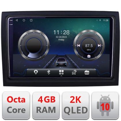 Navigatie Fiat ducato 2006- C-ducato Android Octa Core Ecran 2K QLED GPS 4G 4+32GB 360 KIT-ducato+EDT-E409-2K