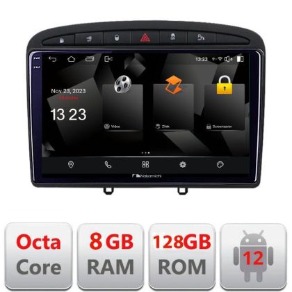 Navigatie Peugeot 308 Quad Core 5960Pro-038 Android Octa Core Qualcomm 2K Qled 8+128 DTS DSP 360 4G Optical