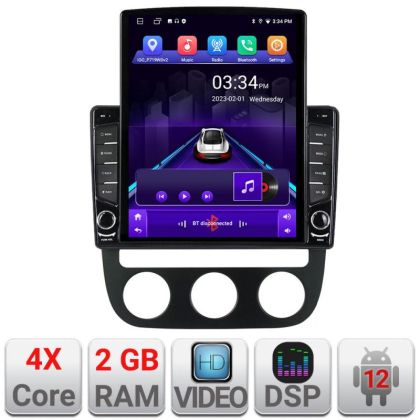 Navigatie VW Golf 5 2004-2010 clima automatica Android radio gps internet quad core 2+32 ecran vertical 9.7" KIT-golf5-automatic+EDT-E708