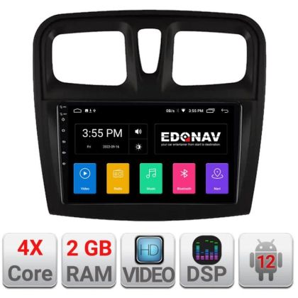 Navigatie Dacia Sandero 2012-2020 var B Android radio gps internet quad core 2+32 kit-sandero-variantb+EDT-E309v2