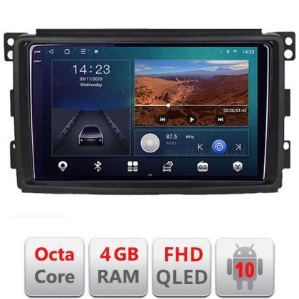 Navigatie Smart 2005-2010 B-SMART05 Android Ecran QLED octa core 4+64 carplay android auto KIT-smart05+EDT-E309V3