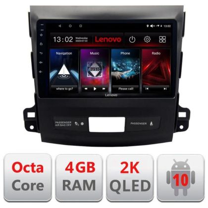 Navigatie Mitsubishi Outlander 2010 L-056, Octacore, 4Gb RAM, 64Gb Hdd, 4G, QLED 2K, DSP, Carplay, Bluetooth v2