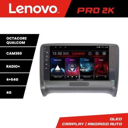 Navigatie Audi TT 2004-2011 Quad Core Lenovo Kit-078 8 core QLED 2K 4+64 360 Android Waze USB Navigatie Internet Youtube Radio