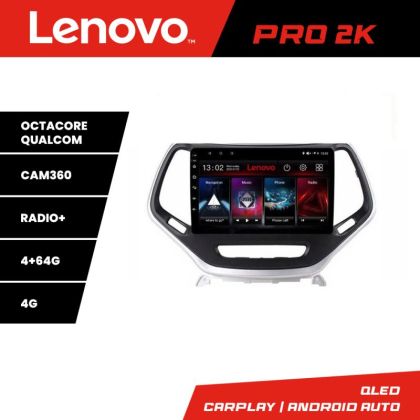 Navigatie Jeep Cherokee 2014-2019 Lenovo Kit-248 8 core QLED 2K 4+64 360 Android Waze USB Navigatie Internet Youtube Radio