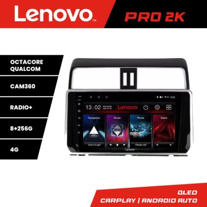 Navigatie Toyota Prado J150 2018- Lenovo Kit-1065 8 core QLED 2K 8+256 360 Android Waze USB Navigatie Internet Youtube Radio