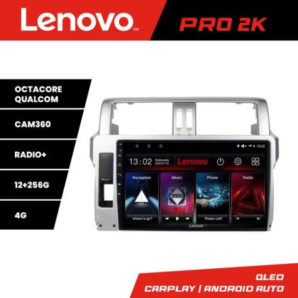 Navigatie Toyota Landcruiser J150 Prado 2014-2017 Lenovo Kit-065 8 core QLED 2K 12+256 360 Android Waze USB Navigatie Internet Youtube Radio