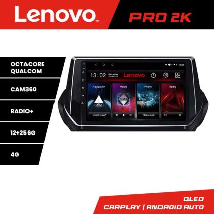 Navigatie Peugeot 2008 2020- Android radio gps internet 8 core QLED 2K 12+256 360 Lenovo