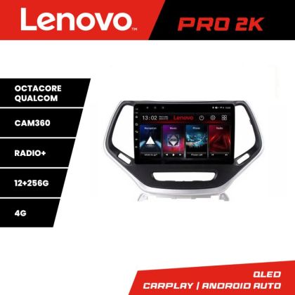 Navigatie Jeep Cherokee 2014-2019 Lenovo Kit-248 8 core QLED 2K 12+256 360 Android Waze USB Navigatie Internet Youtube Radio