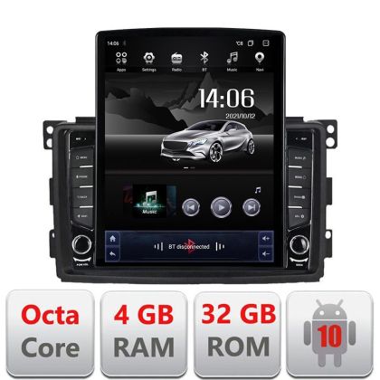 Navigatie Smart 2005-2010 KIT-smart05 ecran tip TESLA 9.7" 8 core 4+32 4G DSP Android Radio Bluetooth Internet GPS WIFI