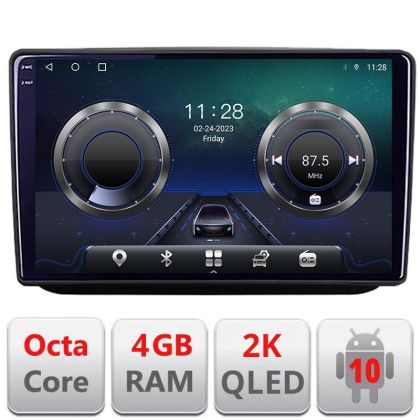 Navigatie Skoda Fabia 2 2009-2014 Android Octa Core Ecran 2K QLED GPS 4G 4+32GB 360 KIT-fabia2+EDT-E410-2K