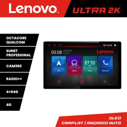 Navigatie Toyota Corolla Lenovo PRO 4+64 2K 13 inch qled android 4G DSP gps internet  Kit-063