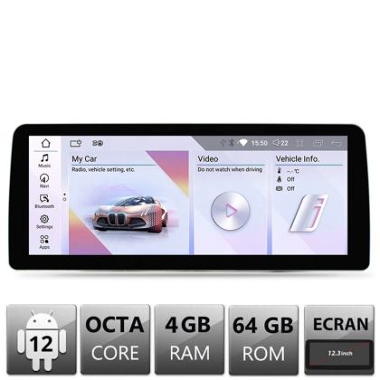 Navigatie dedicata Edotec BMW Seria I8 masini cu EVO Android ecran 12.3" 4+64 4G BT