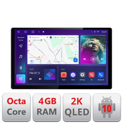 Navigatie dedicata Audi A3 8P Quad Core N-049 Edonav ecran 13" 2K 8 si 128 Android Waze USB Navigatie 4G 360 Toslink Youtube Radio