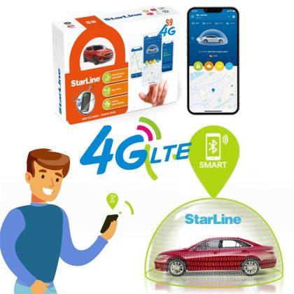 Alarmă auto online Starline S9 4G GSM, integrare CAN-OEM, functie pornire motor la distanță, 2xSIM, Bluetooth