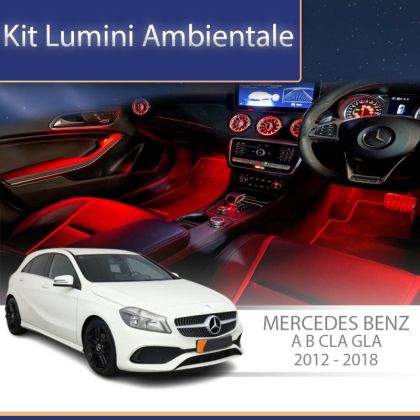 Lumini Ambientale ventilatoare fata Mercedes Clasa A B GLA CLA W176 control pe sistemul original sau telefon