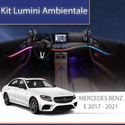 Lumini Ambientale chenar display 64 de culori Mercedes E W213 2017-2021 control pe sistemul original sau telefon