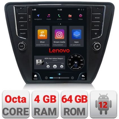 Navigatie tip Tesla Skoda Octavia 3,Qled 9.7",Octacore,4Gb RAM,64Gb Hdd,4G,DSP,Carplay,Bluetooth