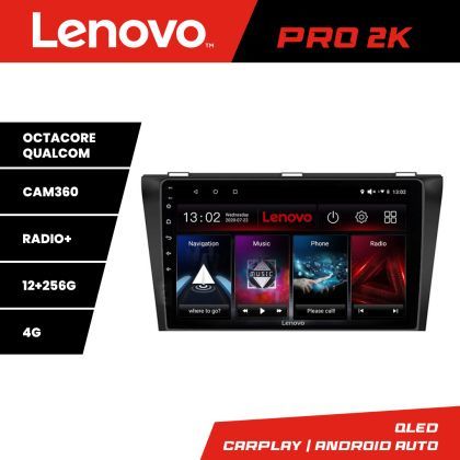 Navigatie Mazda 3 2004-2009 Lenovo Kit-161 8 core QLED 2K 12+256 360 Android Waze USB Navigatie Internet Youtube Radio