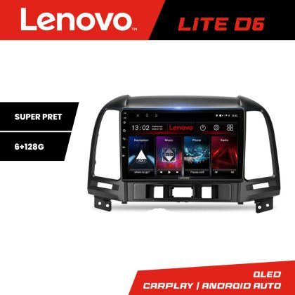 Navigatie Hyundai Santa Fe Lenovo Kit-008 8 core 6+128 GB Android Waze USB Navigatie Internet Youtube Radio