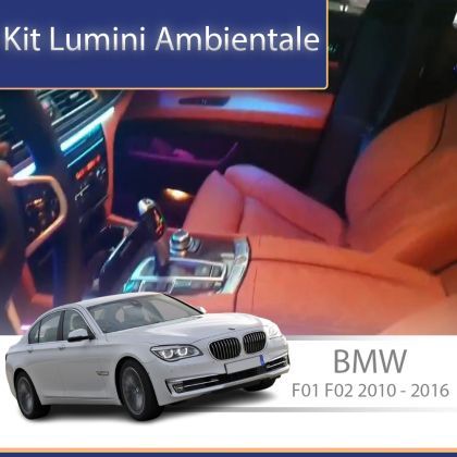 Lumini ambientale dedicate BMW Seria 7 F01 F02 2010 - 2016 model cu trimuri dedicat control din telefon sau sistemul original